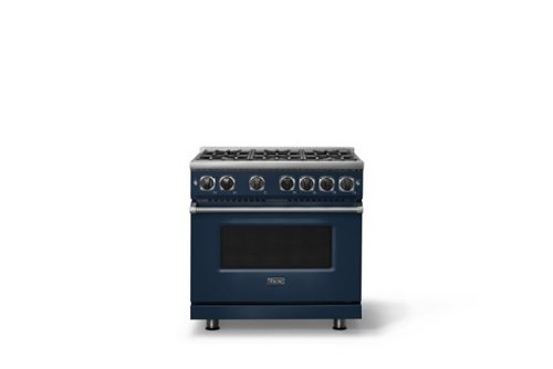 Viking - 36 in. Wide 6 Burner Pro 7 Series 5.6 Cu. Ft. Freestanding Sealed Burner Gas Convection Range - Slate Blue - Slate Blue-Front_Standard 