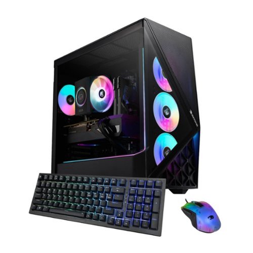 iBUYPOWER - Slate Gaming Desktop PC - Intel Core Ultra 9 285, NVIDIA GeForce RTX 5070 12GB, 32GB DDR5 RGB, 2TB NVMe SSD - Black-Front_Standard 