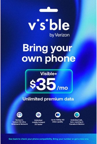 Visible - Keep Your Own Phone SIM Card Kit + Plus Plan Bundle - Blue