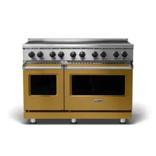 Front. Viking - 5 Series 48" Wide Freestanding Electric Induction Range - Golden Hour.