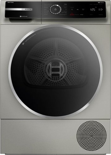 Bosch - 800 Series 4 Cu. Ft. Stackable Smart Electric Dryer with Steam Restore - Pearl Steel