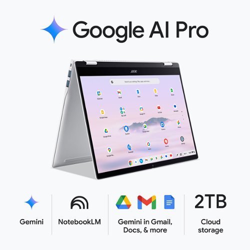 Acer Chromebook Plus Spin 514 -14 WUXGA Touch Laptop with Google AI- MediaTek Kompanio Ultra-12GB RAM- UFS 256GB - Wi-Fi 7 - Platinum Silver GLOBAL SHIPPING