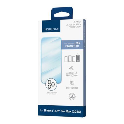 Insignia™ Glass Screen Protector with Lens Protection for Apple iPhone 17 Pro Max (3-Pack) - Clear SHOP ONLINE