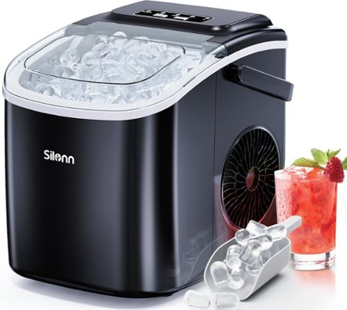 Silonn - Countertop/Portable 26lb Bullet Ice Maker With 2 Ice Sizes, Quiet Operation, Self-Cleaning - Gray-Front_Standard 