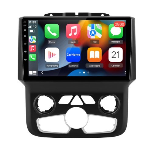 Junsun - For Dodge Ram 1500 2500 3500 2013-2019 9" 8 Core carplay 4+64GB Android 15 Car Stereo Radio GPS Navi WIFI RDS SWC FM BT - Black-Front_Standard 