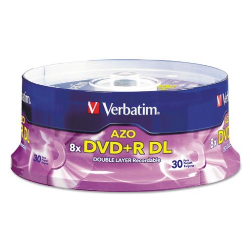 Verbatim 96542 8.5 GB 8X Dual Layer DVD+R Discs Spindle (30/Pack
