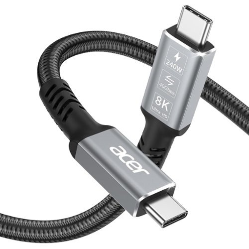 Acer - USB4 Cable 40Gbps, 8K@60Hz USB-C Video Cable, 240W Fast Charging Thunderbolt 4/3 Braided High Speed Cable-Front_Standard 