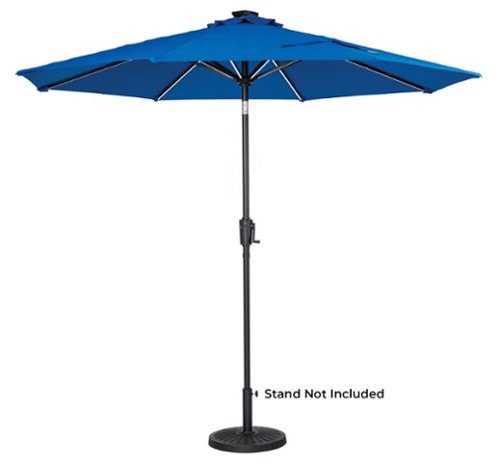 Sun Ray - 9' Round Next Gen Solar Lighted Umbrella - Royal Blue-Front_Standard 