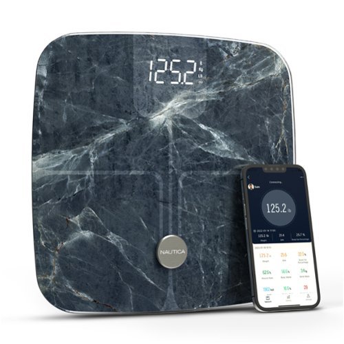 Nautica - Smart Body Scale, Bluetooth, BMI, Body Fat, Muscle & More, Smartphone App for Body Composition Tracking, 440 Lbs - Aqua Stone-Front_Standard 