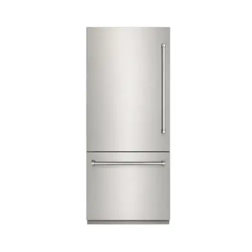 Front. Kucht - 36 in. 19.8 cu ft. Built-In Bottom Freezer Refrigerator in Panel Ready - Stainless Steel Panels and Handles Included - Stainless Steel.