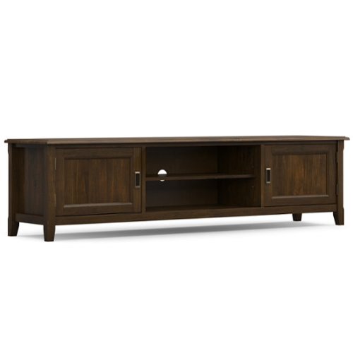 Simpli Home - Burlington SOLID WOOD 72 inch Wide Transitional TV Media Stand - Mahogany Brown-Front_Standard 