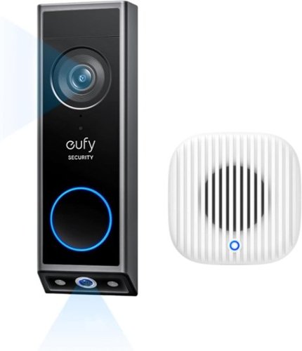eufy - Video Doorbell E340 & Chime 2, 2K Full HD Dual Cameras, Doorbell Camera Wireless & Wired, Color Night Vision - black+white-Front_Standard 