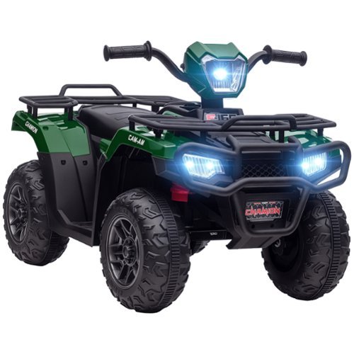 Aosom - 12V Ride on ATV for Kids, Electric 4 Wheeler 2.5MPH with Headlight, Music, MP3, Treaded Tires, for Toddler 3-5-Front_Standard 