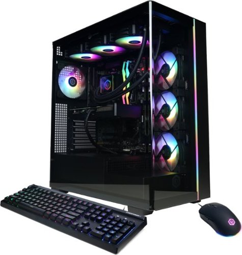 CyberPowerPC - Gaming Desktop - AMD Ryzen 9 9900X - NVIDIA GeForce RTX 5060 Ti 16GB - 32GB DDR5 - 2TB PCIe 4.0 SSD - Black-Front_Standard