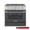 Kucht - 30 in. 4.2 cu. ft. Natural Gas Range with Sealed Burners and Convection Oven in Cement Gray - Cement Gray-Front_Standard