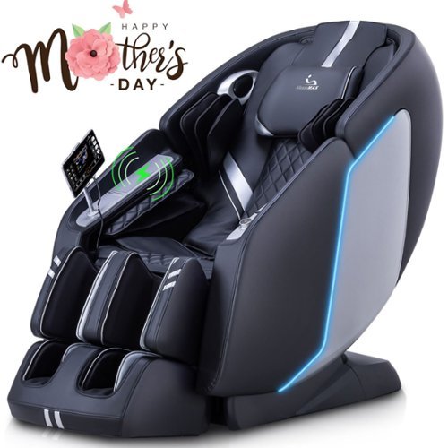 MassaMax - MT398 4D Massage Chair Full Body Stretch,Zero Gravity with Heat Therapy,Extended Footrest,Foot Rollers - Black-Front_Standard 