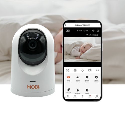 MOBI Cam PRO HD 2Pk WiFi Pan & Tilt Video Baby Monitor w 2-Way Audio, Color Night Vision, & Cry Detection - White GLOBAL SHIPPING