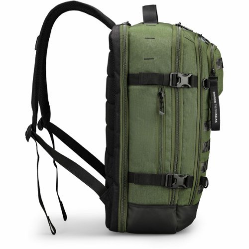 Swissdigital Design BERG PRO TSA-Friendly Backpack With USB Charging Port RFID Protection and Fits Up to 17″ Laptop - Dark Green GLOBAL SHIPPING
