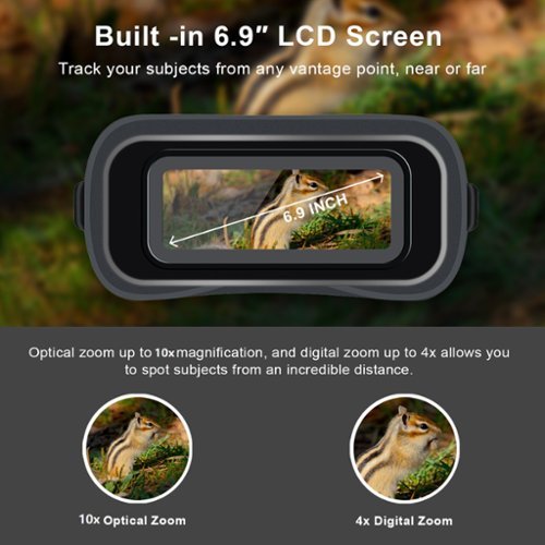 Rexing B1 10 x 25 Digital Night Vision Binoculars, Infrared (IR) Digital Camera - Black WORLDWIDE DELIVERY
