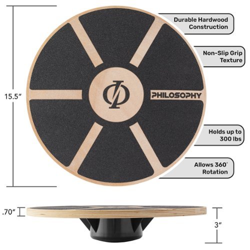 Philosophy Gym Wobble Board Round Wooden Balance Board Exercise