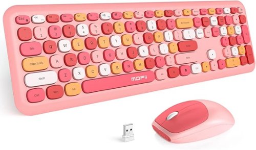 SaharaCase - Wireless Keyboard and Mouse Combo with Flush Keys - Pink-Front_Standard 