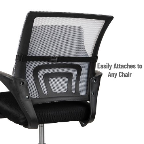 Mind Reader Ergonomic Lower Back Cushion, Office Chair, Posture Corrector, Memory Foam, 15.5L x 3.75W x 14.25H - Black GLOBAL SHIPPING