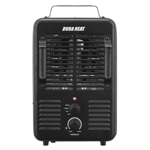Dura Heat - 1500-Watt-Max Portable Milkhouse-Style Heater and Fan, Thermostat, Anti-Freeze Setting, Model EUH343 - Black-Front_Standard 