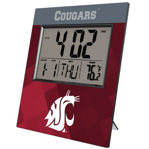 Keyscaper - Washington State Cougars Color Block Digital Desk Clock - Multicolor-Front_Standard 