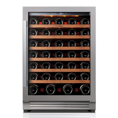 Ca'Lefort - 24 Inch Wine cooler Refrigerator , 61-bottle, 40-65°F,3 color LED, 5.65 cu.ft, built-in/freestanding,For Home Bar Office - Stainless Steel-Front_Standard 