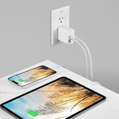 Insignia™ 32W 2-Port Wall Charger with 1 USB-C & 1 USB Port for Smartphones, Tablets and More - White WORLDWIDE DELIVERY