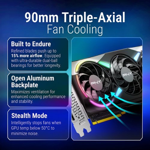PNY GeForce RTX 5070 12GB ARGB OC GDDR7 PCI Express 5.0 Graphics Card with Triple Fan - Black WORLDWIDE DELIVERY