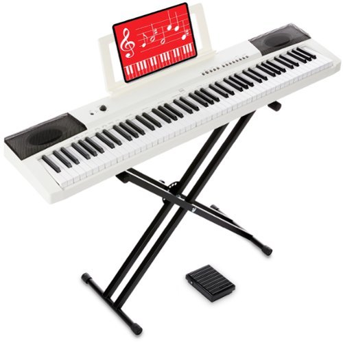 Best Choice Products - 88-Key Full Size Digital Piano for All Player Levels w/ Semi-Weighted Keys, Stand, Pedal - White-Front_Standard 
