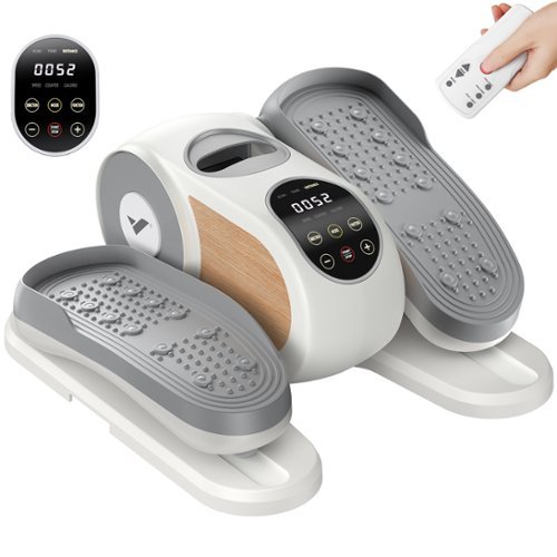 MERACH - E32 Mini Under Desk Elliptical Machine with Remote Control & 12-Speeds, Quiet Portable Electric Seated Pedal - White-Front_Standard 