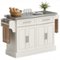 Homcom - Kitchen Island with Stainless Steel Top, 2 Drawers, Spice, Knife and Towel Rack and Cabinets - Cream White-Front_Standard