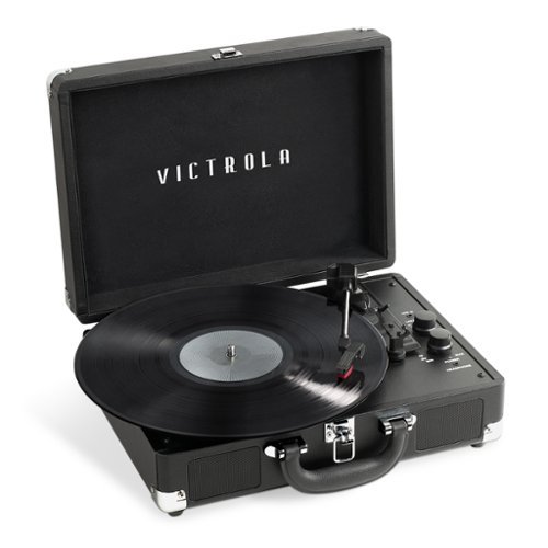 Victrola - Journey+ Bluetooth Suitcase Record Player - Black-Front_Standard 