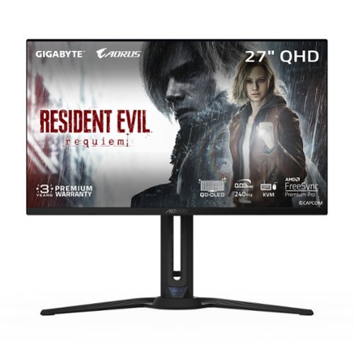 GIGABYTE - AORUS FO27Q2 27" QD OLED QHD 240Hz FreeSync Premium Pro Gaming Monitor with HDR (HDMI, DisplayPort, Type C) - Black