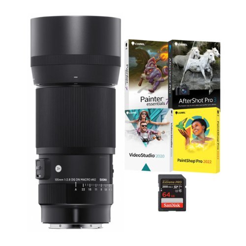 Sigma - 105mm f/2.8 Art DG DN Macro Lens (Sony E-Mount) Bundle with Accessories-Front_Standard 