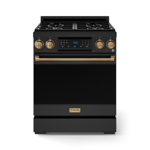 Gordon Ramsay Series by Thor Kitchen 4.55 Cu. Ft Freestanding Liquid Propane Gas Range with Bronze Hardware - Black