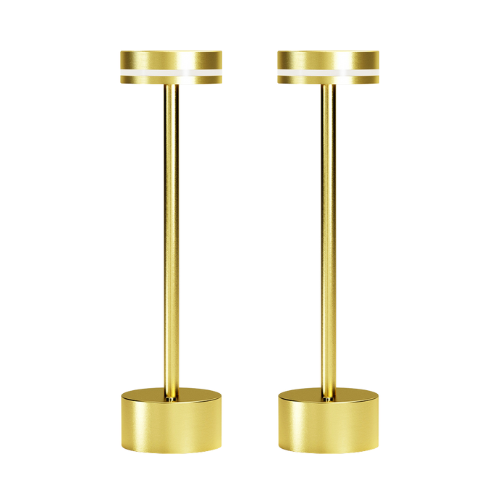 ONEWISH - 2-Pack Cordless LED Table Lamp – Rechargeable Touch Control Night Light, Perfect Holiday Home Décor & Gift - Gold-Front_Standard 
