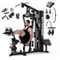 Syedee - All-in-One Home Gym Equipment with 150LB Weight Stack,90+ Progressive Full-Body Exercises, Handle Set Included - Black-Front_Standard