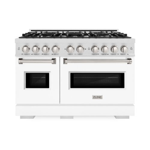 ZLINE - 48 in. Classic Double Oven Gas Range with 8 Burners (CGRS-WM-48) - White Matte-Front_Standard 