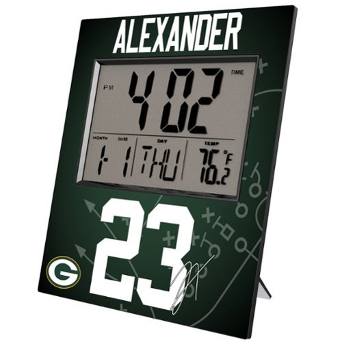 Keyscaper - Jaire Alexander Green Bay Packers Digital Desk & Wall Clock - Multicolor-Front_Standard 