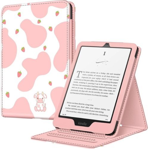 Kitcheniva - Flip Case for 7"/6.8" Kindle Paperwhite Vertical Stand Cover - Strawberry Cow-Front_Standard 