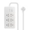 Insignia™ - 4’ 6 Outlet Power Strip with Power Switch - White-Front_Standard