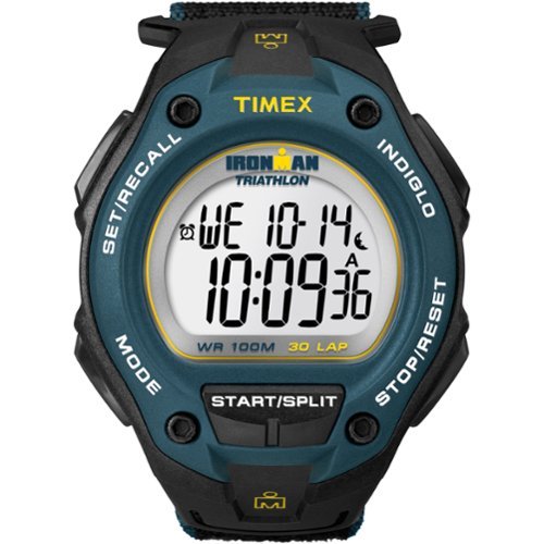 Timex - Men's IRONMAN Classic 30 Oversized 43mm Watch - Black/Blue-Front_Standard 