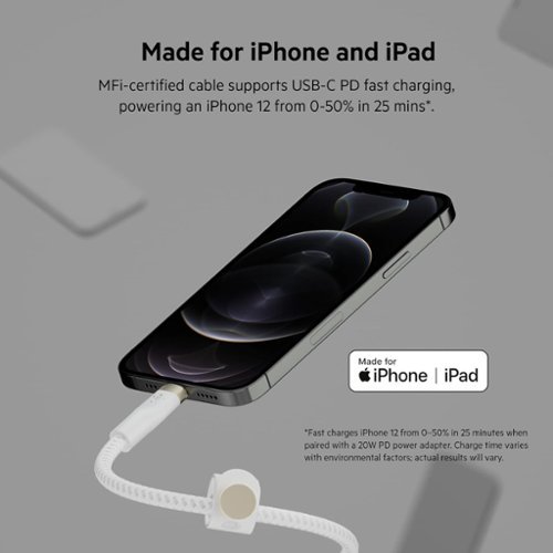 Belkin BOOST↑CHARGE Pro Flex Braided Silicone USB-C to Lightning Cable 6.6FT, MFi-Certified Charging Cable with Cable Clip - White HOW TO BUY