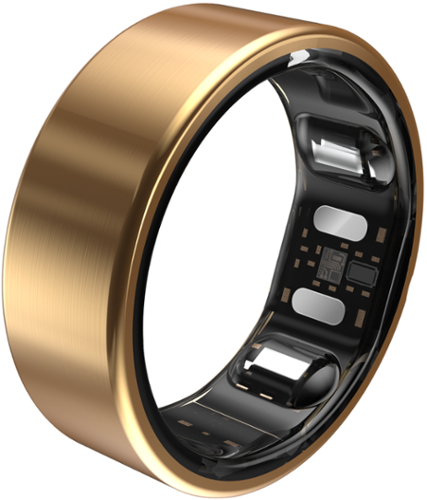 QALO - QRNT Slim Smart Ring – Snug Fit – Size Up – Size 8 - Gold - (2025)-Front_Standard 