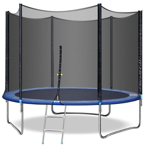 SKONYON - 10ft Trampoline with Safety Enclosure Net, 680 lbs Outdoor Fitness Trampoline-Front_Standard 