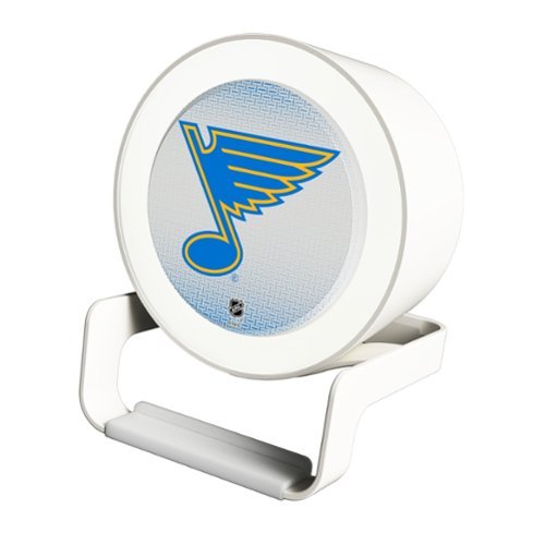 Keyscaper - St. Louis Blues Linen Print Nightlight Charger & Bluetooth Speaker - White-Front_Standard 