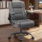 Brick Attic - Executive Leather Office Chair with Adjustable Flip-up Arms and Lumbar Support,Adjustable Hight Swivel Desk Chair - DarkGray-Front_Standard